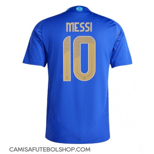 Camisa de time de futebol Argentina Lionel Messi #10 Replicas 2º Equipamento Copa America 2024 Manga Curta